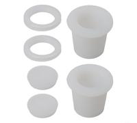 Glewi Ensemble boucle et housse de parasol de terrasse, cale en silicone pour trous de table de 5 à 6,3 cm, anneau anti-oscillation pour meubles de jardin (blanc)