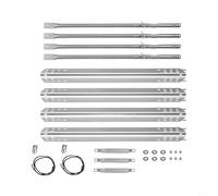 Glewi Ensemble de Remplacement pour Gril à pour gaz pour charbroil : 4 Tubes Brûleurs en Acier Inoxydable, Plaques de Chaleur pour Modèles Performance 2-6 Brûleurs