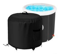 Glewi Housse de bain de glace portable de 89,9 x 89,9 x 76,2 cm pour extérieur - Oxford 600D imperméable à l'eau et à la poussière avec cordon d'ourlet réglable
