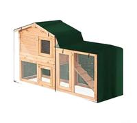 Glewi Housse de clapier triangulaire pour lapin, 147 x 52 x 86 cm, très résistante, imperméable, thermique, avec fenêtre et ventilation (180 x 52 x 86 cm)