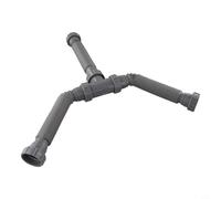 Glewi Kit complet de vidange double d'évier réglable, tuyau de vidange flexible pour siphon P de 3,8 cm et 3,8 cm avec tuyaux flexibles étanches