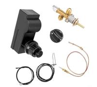 Glewi Kit d'Allumage à pour gaz Propane avec Valve de Sécurité et Thermocouple 600mm, Laiton Massif Résistant 150k BTU pour Foyer Extérieur