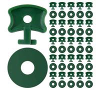 Glewi Kit de fixation en plastique pour serre avec rondelles pour fixation sécurisée du film, accessoire de jardin pour tunnel et cadre froid (100 pièces)