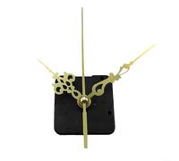 Glewi Kit de mouvement d'horloge murale silencieuse, mécanisme à quartz à long axe avec 3 pour réparation, or noir (11#002)