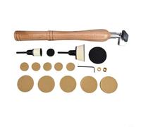 Glewi Kit de ponceuse à bol, avec plaques de support à crochet de 2,5 cm et 5,1 cm, mandrins, interface en mousse souple, 50 disques grain 60-320 pour ponçage des courbes dans le bois