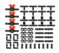 Glewi Kit de raccords d'irrigation goutte à goutte, 42/52 connecteurs pour tuyau de 1,27 cm, barbillon anti-fuite, plastique résistant aux UV, système d'arrosage de jardin facile à installer (52