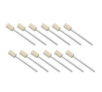 Glewi Lot de 12 disques de polissage en laine avec poignée de 65 mm, pointe abrasive tige de 3 mm, pour outils de ponçage rotatifs, pour la finition du verre et du métal (3 x 4)