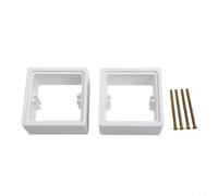 Glewi Lot de 2 entretoises de prise unique de 40 mm de profondeur pour interrupteur interrupteur Blanc Bloc d'extension en ABS avec vis de 60 mm Bords de sécurité (Blanc)