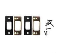 Glewi Lot de 2 gâches haute sécurité avec cale d'espacement, loquet de porte en acier inoxydable pour une protection améliorée, argenté (noir)