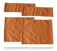 Glewi Lot de 2 housses de siège de chaise de directeur en toile, orange, pliable, remplacement pour cadre rond de 52 x 16 cm et 48 x 38 cm, facile à installer