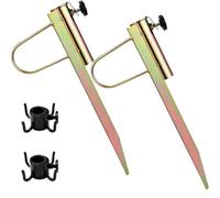 Glewi Lot de 2 piquets en métal robuste pour parasol extérieur, terrasse, sable, herbe, 42,5 cm, support de jardin galvanisé avec fixation sécurisée pour la plupart des parapluies