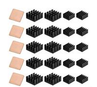 Glewi Lot de 25 dissipateurs thermiques, radiateur de refroidissement en alliage d'aluminium et cuivre avec bande thermique pour Raspberry Pi 4B/3B+/3B/2B, dissipateur thermique CPU GPU