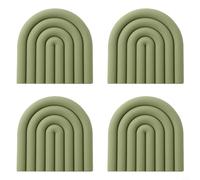Glewi Lot de 4 dessous de plat en silicone pour plats chauds, résistants à la chaleur jusqu'à 232,2 °C, multi-usages et repose-cuillère, tapis de cuisine faciles à nettoyer, rose/vert/bleu/orange