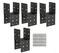 Glewi Lot de 4 Supports de pour chapeau pour Poteau 4x4 en Bois, Acier