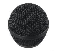 Glewi Lot de 4 têtes de microphone en maille d'acier pour Shure Beta 58A avec pare-brise en mousse, grille métallique de 51 mm pour réduire le bruit et protéger la capsule, argenté