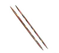 Glewi Lot de 5 aiguilles à tricoter colorées à double pointe en bois 20 cm avec pointes polies pour pulls, projets de bricolage, prise en main lisse, tailles assorties (2,75 mm)