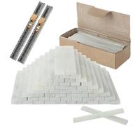 Glewi Lot de 54 crayons en stéatite avec 2 clips, pour marqueurs à craie plate pour soudage, acier, fer, ardoise pour carrelage, blanc