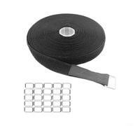Glewi Patio Umbrella Tie Strap 5m Adjustable Nylon with Iron Buckle for Secure Garden Sunshade & Outdoor Gear Black(W:2.5cm)