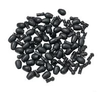 Glewi Perles à changement rapide pour la pêche à la carpe, perles ABS + nylon, pour un échange instantané de longueur de crochet, tailles S/L, noir/marron (L noir, 50 pièces)