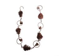 Glewi Pinecone Chaîne de pluie en métal 105 cm Adaptateur de gouttière pour dérivation d'eau - Décoration de jardin décorative avec crochets en S pour terrasse