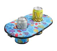 Glewi Porte-boisson flottant pour piscine avec double capacité et pochette en néoprène pour téléphone, plateau résistant à l'eau pour la plage, la baignoire ou