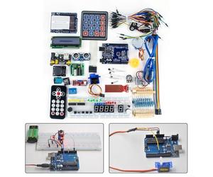 Glewi R3 pour kit de démarrage avec tutoriel compatible avec Arduino, 60+ composants, alimentation, capteur, platine d'expérimentation électronique DIY