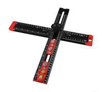 Glewi Règle de positionnement de perçage de 5,1 cm avec mesure d'angle réglable, bulle à double niveau, échelle claire, outil de traçage en alliage d'aluminium pour le travail du bois