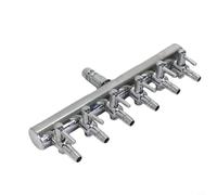 Glewi Régulateur de débit d'air en acier inoxydable pour pompe à oxygène, distributeur d'air d'aquarium, avec entrée de 8 mm, sortie de 4 mm (8 voies)