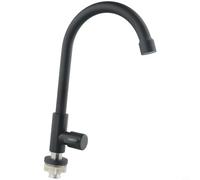 Glewi Robinet d'évier de cuisine en acier inoxydable 304, robinet d'eau froide à trou unique avec mousseur à débit doux, facile à installer pour comptoir, noir