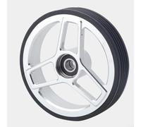 Glewi Roues en alliage d'aluminium à double pelage de 68 mm de large pour vélos pliants Brompton avec caoutchouc épais pour anneau et finition anodisée noire (argent)