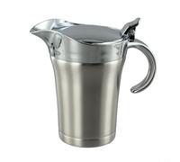Glewi Saucière à double paroi en acier inoxydable avec couvercle à charnière - 450 ml/750 ml, design froid au toucher et conservation de la chaleur (750 ml)