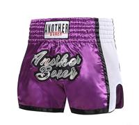 Glewi Short de boxe unisexe pour entraînement MMA Muay Thai avec taille élastique et tissu respirant en rose, violet, rouge, noir (M violet)