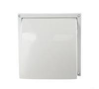Glewi Sortie d'échappement murale extérieure avec clapet anti-retour, grille d'aération étanche pour ventilateur de cuisine et salle de bain, ABS blanc, 185 x 128 mm (100)