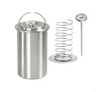 Glewi Stainless Steel Ham Maker Press with Thermometer, 304 Meat Loaf pour mold Kit Includes 20 Bags for Healthy DIY Lunch and Meal Prep(Ham Maker Kit)