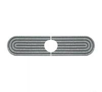 Glewi Tapis anti-gouttes pour robinet de cuisine en terre de diatomée blanche à séchage rapide avec plateau pour rangement des éponges et des brosses (gris foncé)