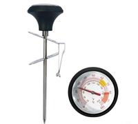 Glewi Thermomètre à mousse de lait en acier inoxydable avec clip réglable pour café, latte et chocolat chaud - Jauge de température précise pour barista (noir)