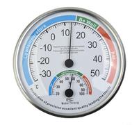 Glewi Thermomètre hygromètre analogique avec surveillance de la température et de l'humidité pour contrôle de la température intérieure, station météo ABS blanc