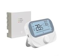 Glewi Thermostat d'ambiance programmable sans fil, pour application Tuya Smart, affichage météo et humidité, fonction antigel, 118 x 86 x 24 mm
