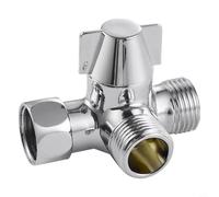 Glewi Vanne de dérivation de douche en cuivre à 4 voies, 1,27 cm, installation rapide, pour mise à niveau du luminaire de salle de bain multi-prises, résistante à la rouille