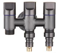 Glewi Vanne de dérivation d'eau à 3 voies en acier inoxydable, répartiteur de robinet à triple sortie pour machine à laver, toilettes et douche, design peu encombrant (C)
