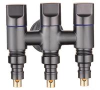 Glewi Vanne de dérivation d'eau à 3 voies en acier inoxydable, répartiteur de robinet à triple sortie pour machine à laver, toilettes et douche, design peu encombrant (D)