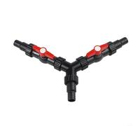 Glewi Vanne de distribution d'eau de type Y à 3 voies, séparateur de tuyau d'arrosage en ABS pour pompes de bassin et chemins de roulement, adaptateur de connecteur de tuyau étanche, noir (CST-01F)