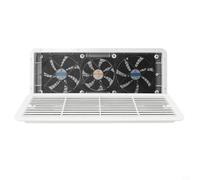 Glewi Ventilateur d'aération de réfrigérateur 12 V triple échappement avec grille ABS Support latéral pour camping-car, cuisine, douche, refroidissement blanc, 479 mm