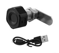 Glewi Verrou biométrique à empreintes digitales pour tiroir, noyau en alliage de zinc de 30 mm, identification rapide pour la maison, le bureau, table de chevet, armoire, rangement noir, porte simple