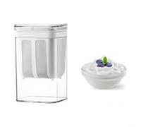 Glewi Yogurt Filter with 304 Stainless Steel Mesh, PET/AS Greek Yogurt Maker for Cheese & Nut Milk, White(A)