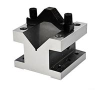 GLFLOW Bloc en V en acier trempé de précision avec pince, 90 degrés pour l'inspection du fraisage, 35 x 35 x 30 mm (60 x 60 x 50 mm)