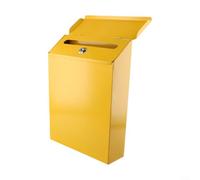 GLFLOW Boîte aux lettres murale verrouillable en métal avec deux clés pour une décoration extérieure sécurisée de la maison et du jardin Style rétro européen Boîte aux lettres en fer (jaune)