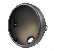 GLFLOW Boîtier de phare de moto rétro de 17,8 cm, couvercle de lampe en alliage foncé mat, compatible avec ampoules LED