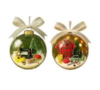 GLFLOW Boule à neige de Noël à coudre, décoration de sapin de Noël, décoration vintage en plastique pour couturiers