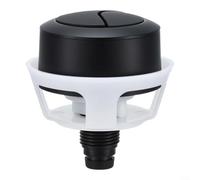 GLFLOW Bouton de chasse d'eau pour WC, robinet de vidange filaire, double fonction sur le dessus, côté presse, accessoire de salle de bain en ABS (noir)
